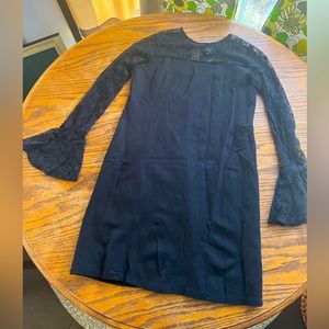 NWOT Bobeau Black dress with lace sleeves